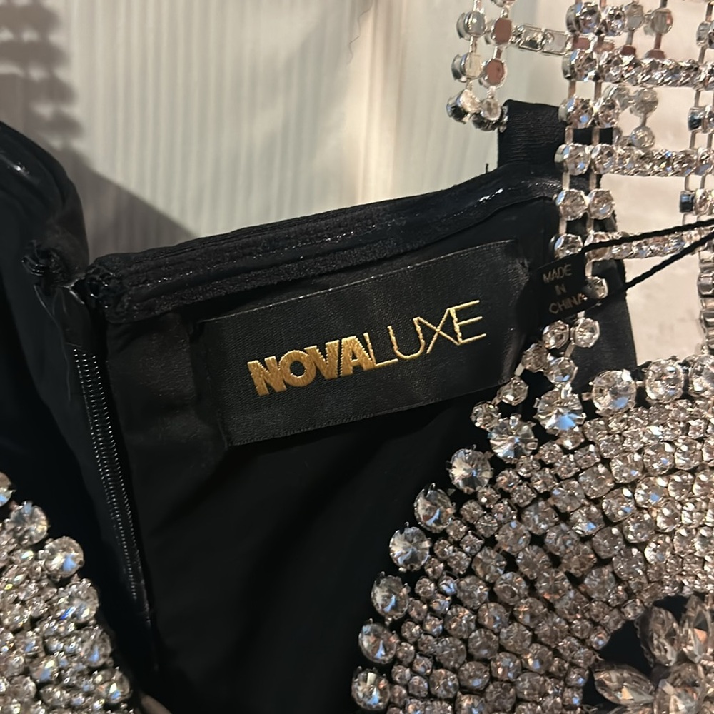 Fashion NovaLuxe Black Dress with rhinestone Accents - Picture 3 of 6
